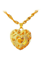 24 Karat Gold Heart Shape Pendant Necklace